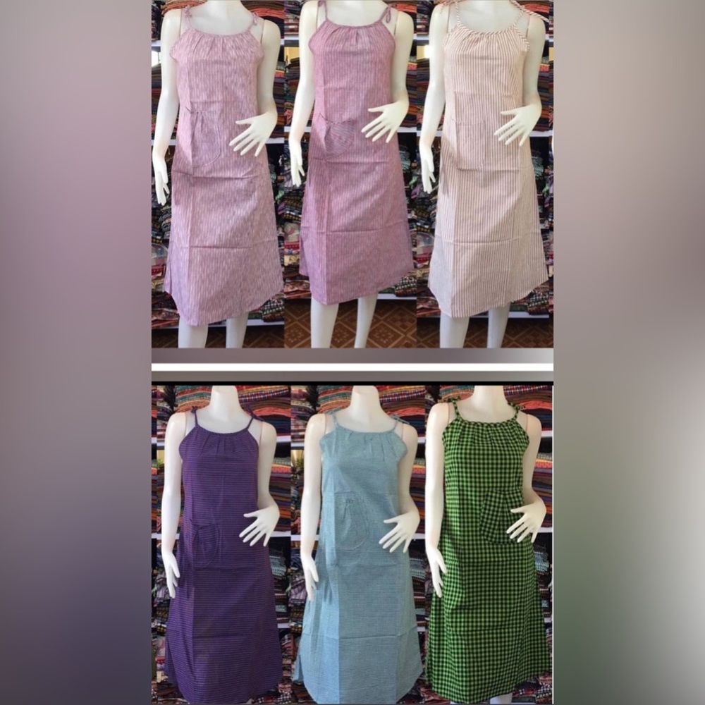 Organic eco friendly cotton slip dresses. Chaw Boutique. Made in Myanmar.
